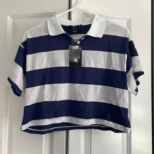 Forever 21 Knit Collared Striped Shirt